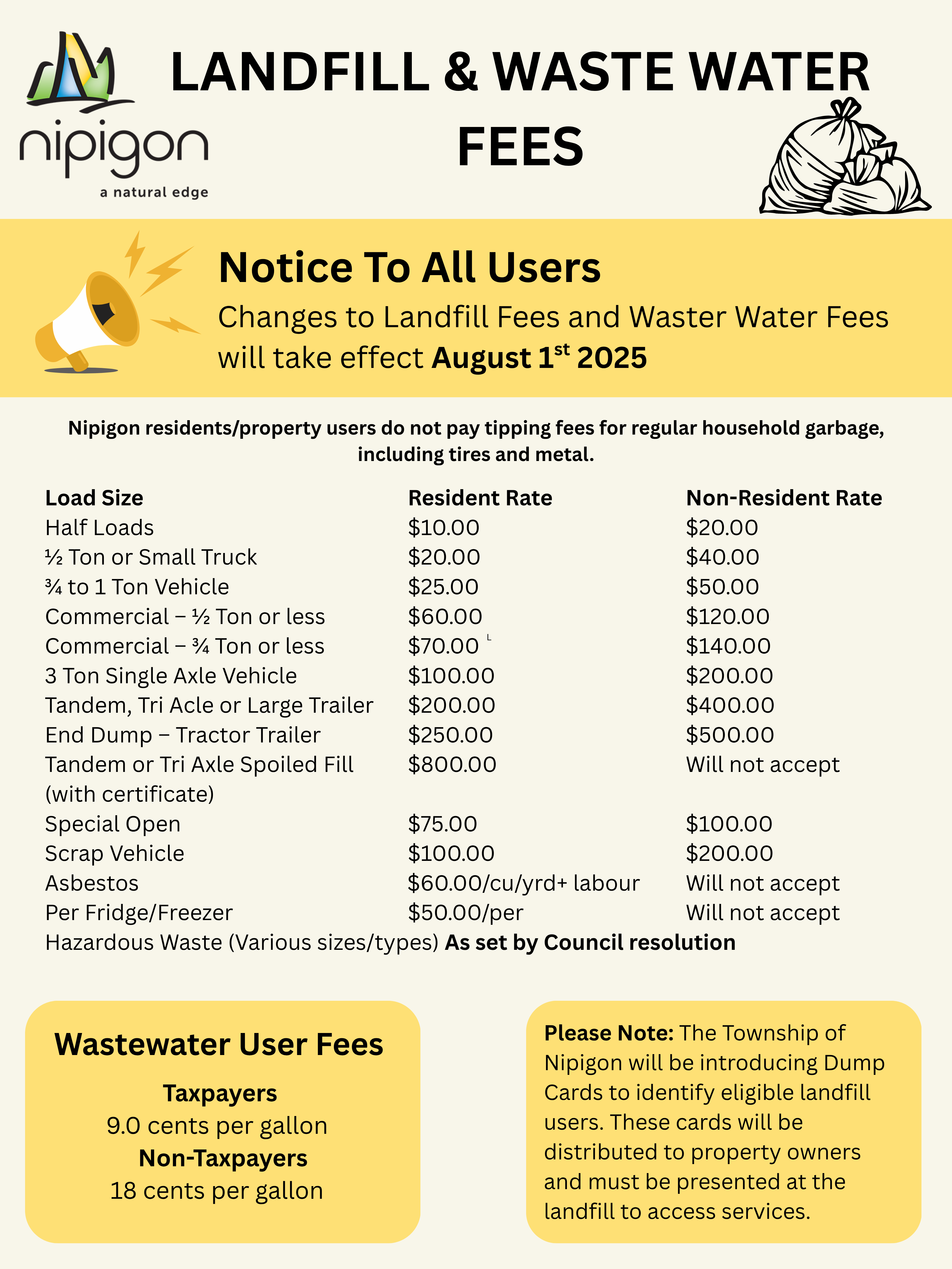 Nipigon Landfill Fees 1