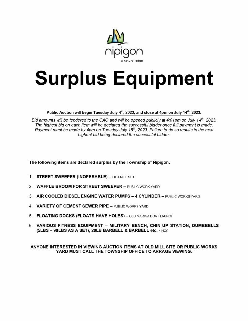 Surplus Equipment page 0001