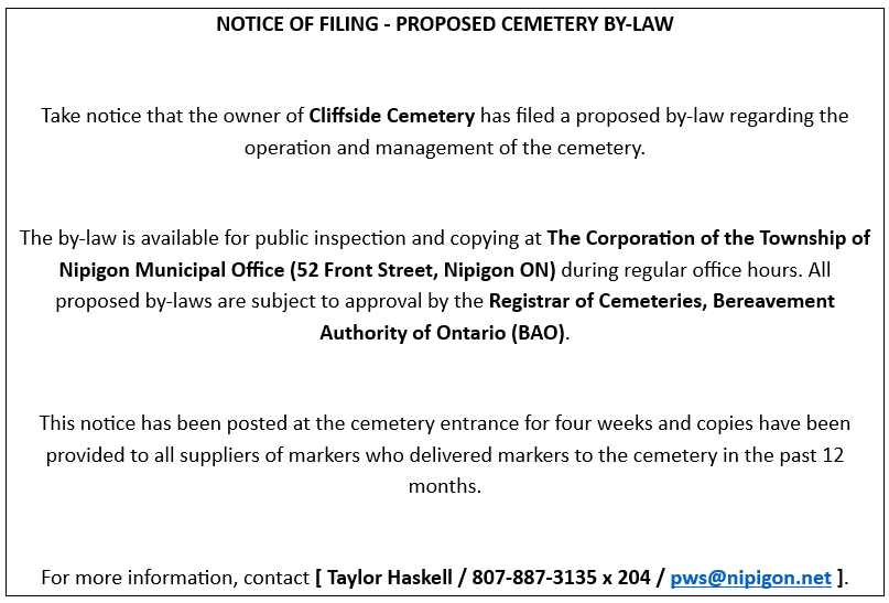 notice of filing