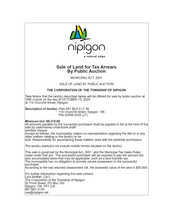 Tax Sales by Public Auction