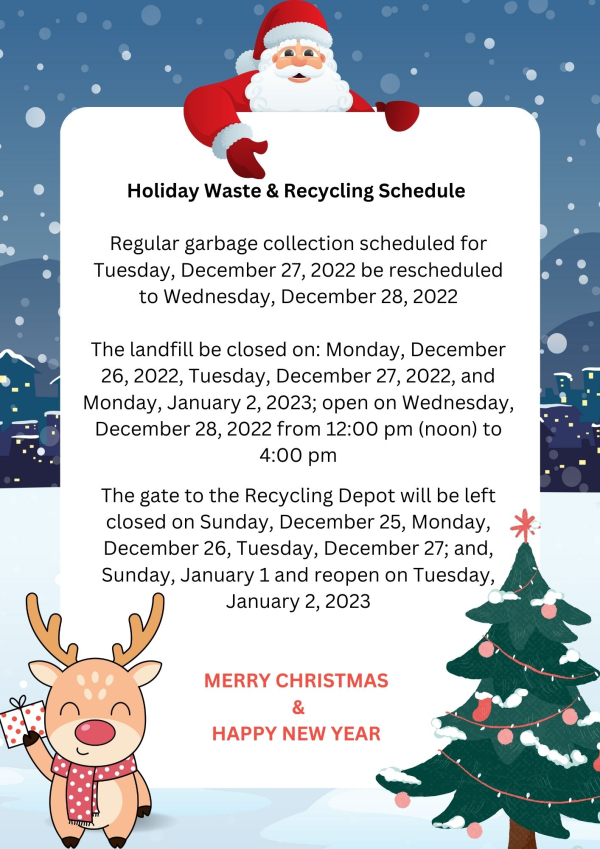 Waste and Recycling Holiday Schedules